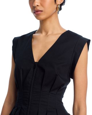 Gale Bubble Hem Poplin Mini Dress