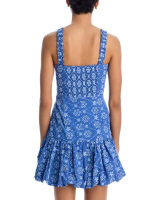 Eyelet Bubble Hem Mini Dress -Exclusive