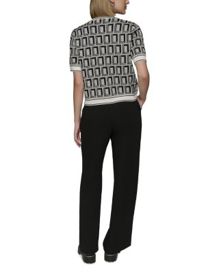 Logo Short Sleeved Crewneck Cardigan Sweater 