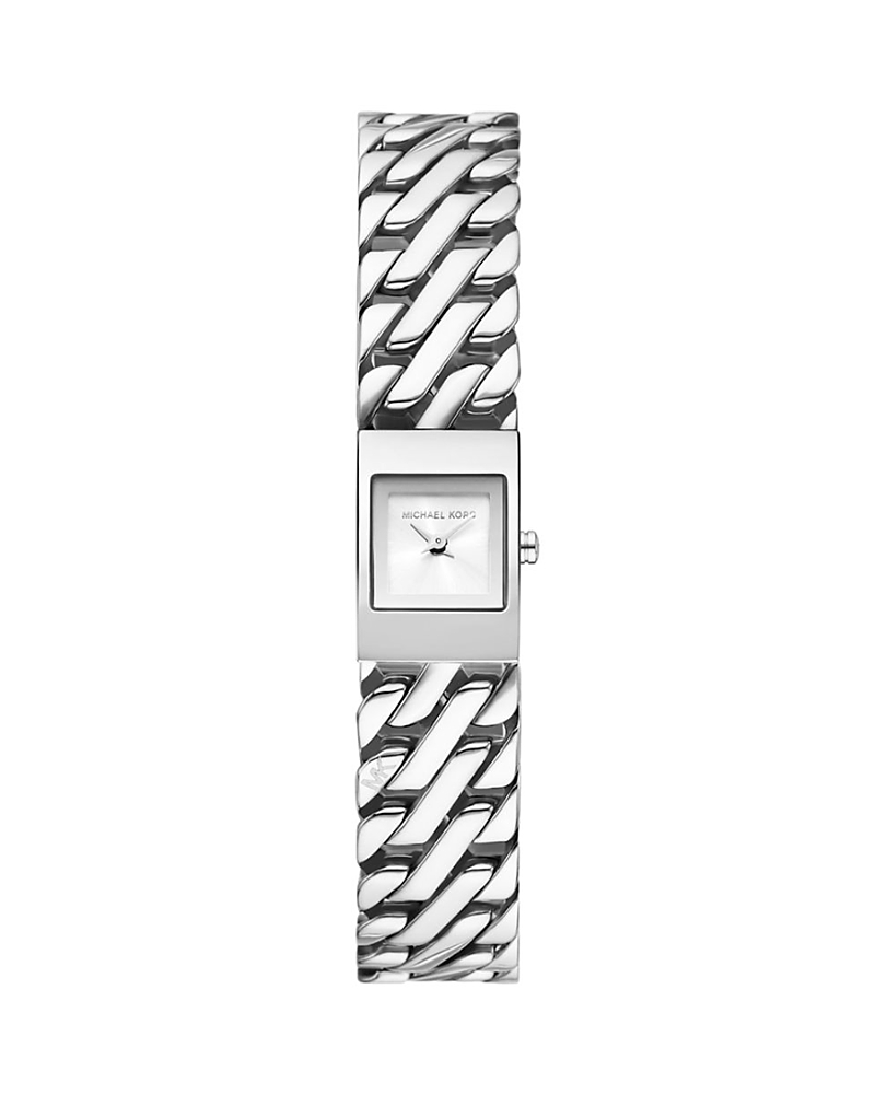 Michael Kors Mini Darrington Silver-tone Chain-link Watch In Metallic