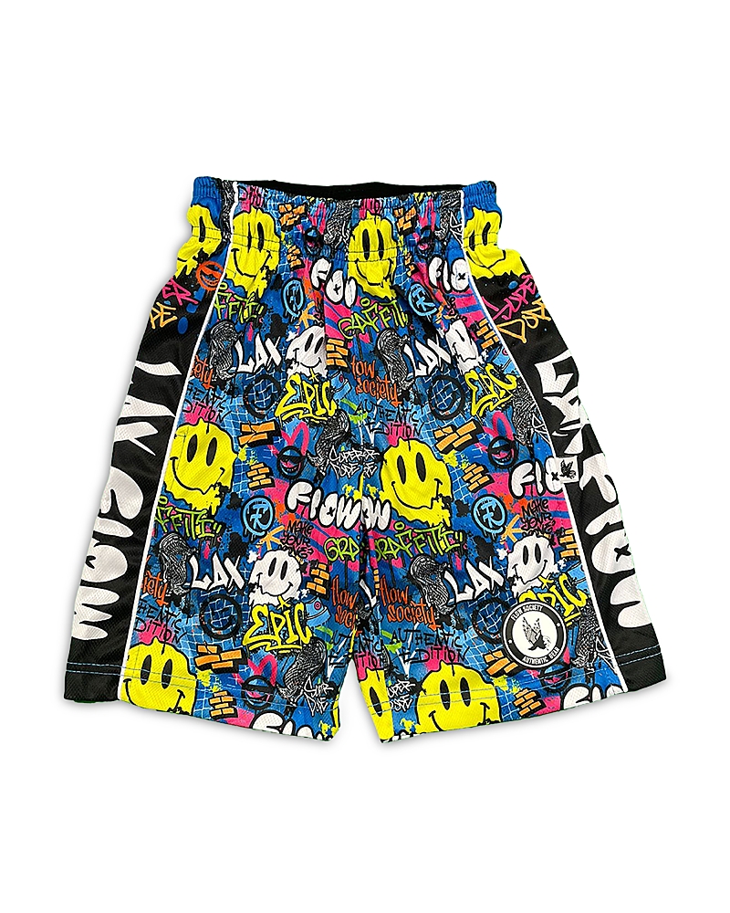 Shop Flow Society Boys' Graffiti Lacrosse Shorts - Big Kid In Multi