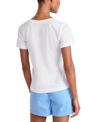 Striped V Neck Cotton Tee