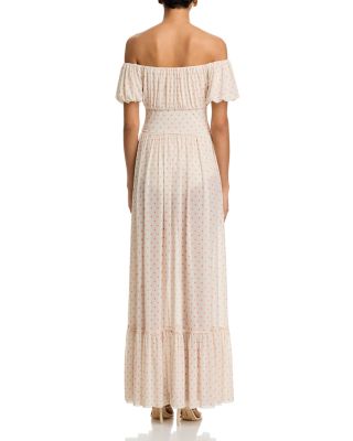 Monero Printed Off The Shoulder Maxi Dress