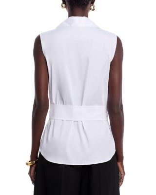 Erdi Tie Waist Sleeveless Blouse