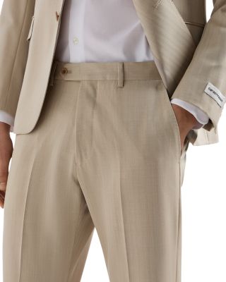 M Line Slim Fit Single Breasted Notch Lapel Suit in Herringbone Stripe