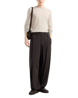 Virgin Wool Basketweave Motif Sweater