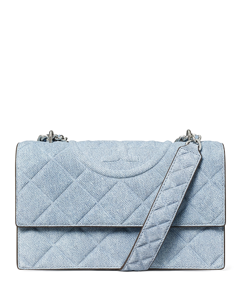 Tory Burch Fleming Denim Print Leather Convertible Crossbody
