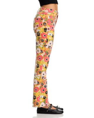 Smokin Double Flood High Rise Ankle Jeans in Flowers Al Fresco