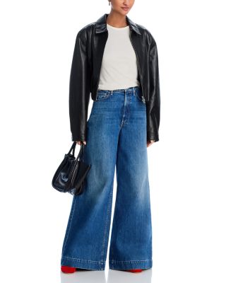 The Headiner Sneak High Rise Wide Leg Jeans in Green Thumb