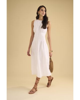 Pin Tuck Midi Dress