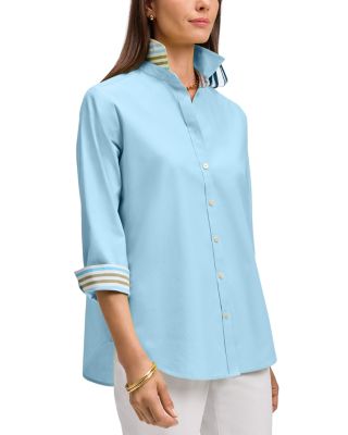 Margie 3/4 Sleeved Pinpoint Oxford Shirt