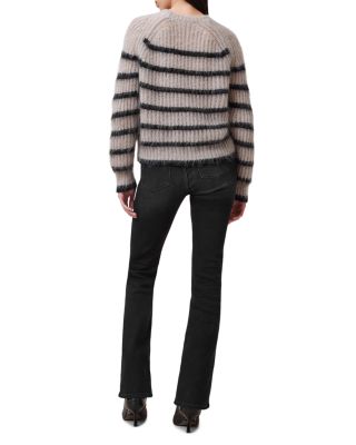 Haldan Mid Rise Slim Bootcut Jeans in Washed Black