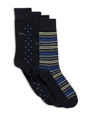 Calvin Klein - Combed Cotton Blend Dress Crew Socks, Pack of 4