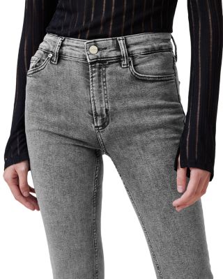 Haldan Mid Rise Slim Bootcut Jeans in Washed Grey
