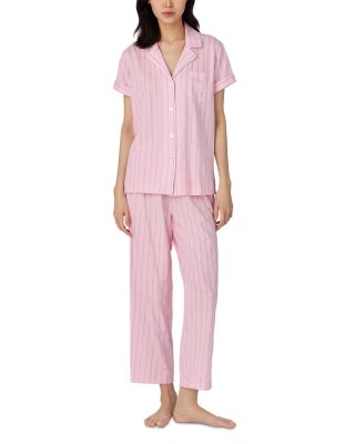 Ralph Lauren Paisley Short Sleeve Notch Collar Cropped Pant Pajama Set