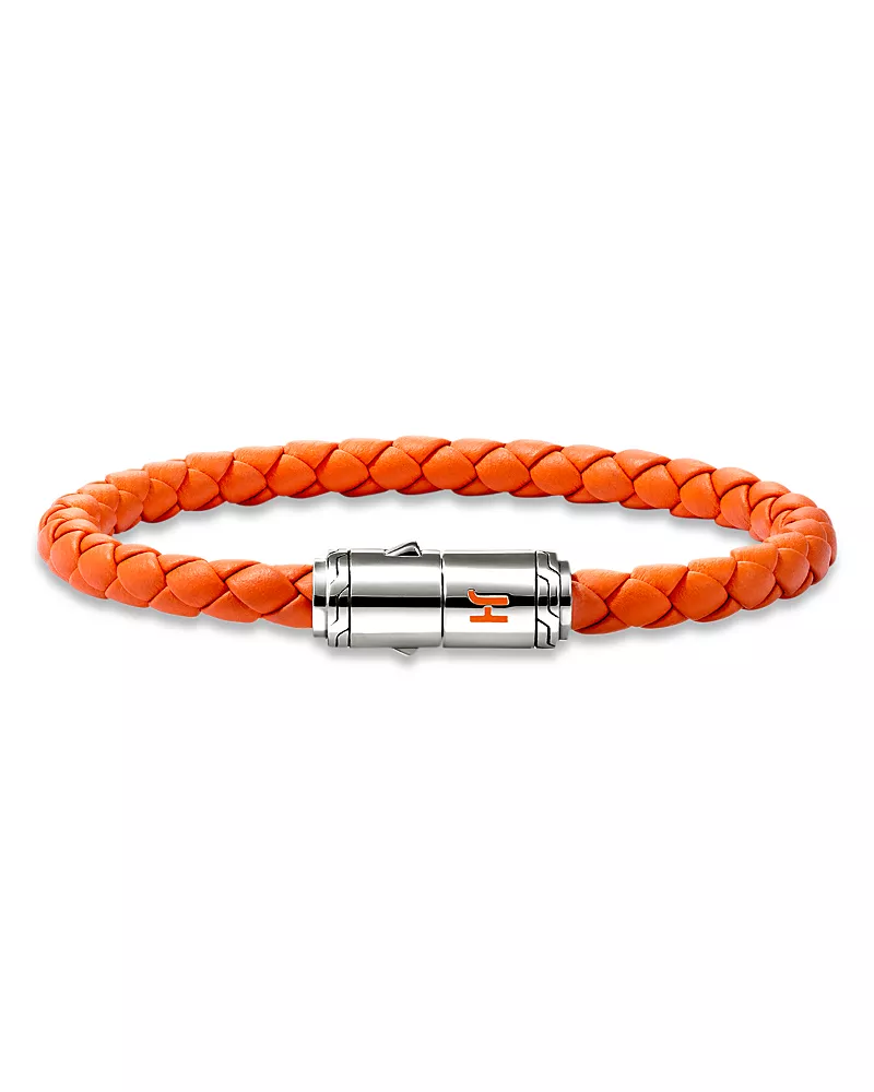 John Hardy Men's Sterling Silver Woven Leather Bracelet