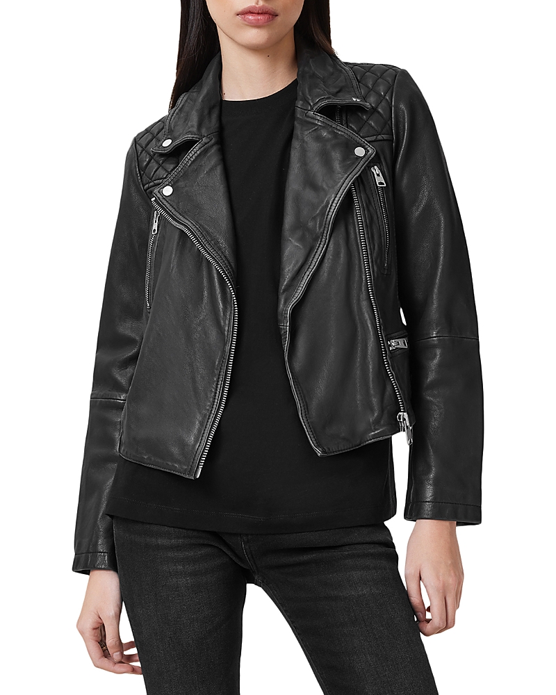 Allsaints Cargo Distressed Leather Biker Jacket