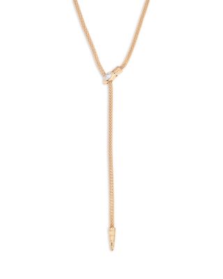 Ettika - Serpentina Marquise Cubic Zirconia Snake Chain Adjustable Lariat Necklace in 18K Gold Plated, 26"