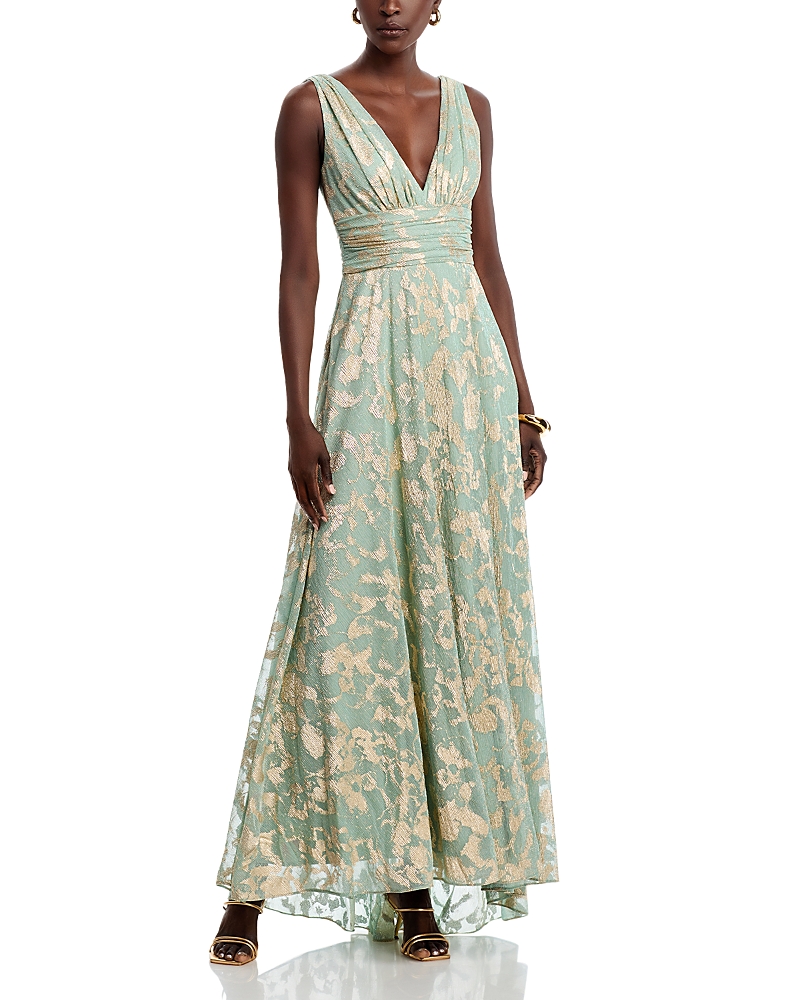 Aqua Crinkle Foil Dress - Exclusive