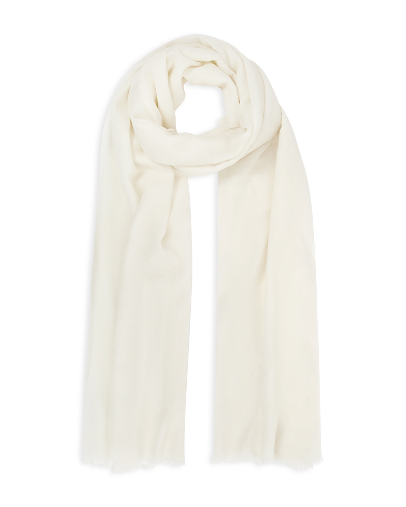Reiss Heidi Plain Wool-blend Lightweight Scarf In Off White