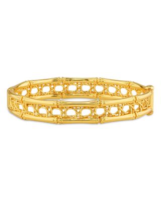 Veranda Caning Bangle Bracelet in 18K Gold Plated
