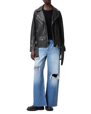 Billie Leather Oversized Biker Jacket