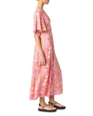 Patterned Flowing Maxi Dress