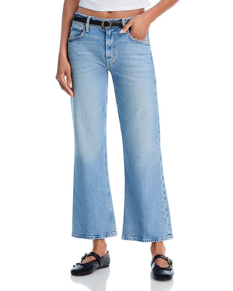 Mother Womens The Bookie Flood Straight-leg Flared Stretch-denim Blend Jeans Sow Surreal