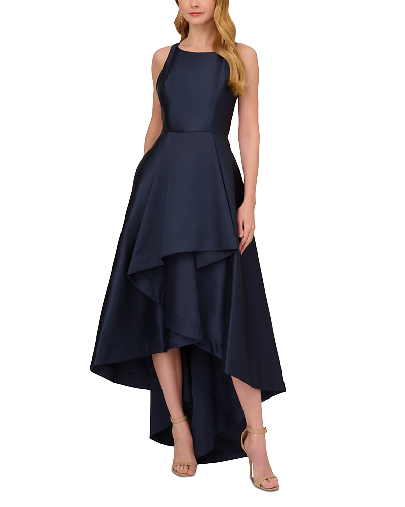 Adrianna Papell Mikado High Low Gown