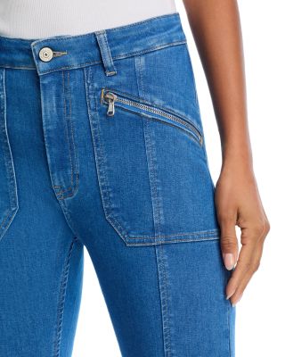Celeste Crop High Rise Flare Jeans in Surf Blue