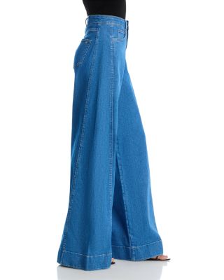 Carol Wide Leg High Waisted Jeans in Surf Blue
