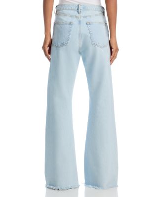 The Lax High Rise Flare Jeans in Wisp Raw Fray