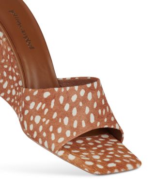 Women&#39;s Capital-F Calf Hair Wedge Sandals