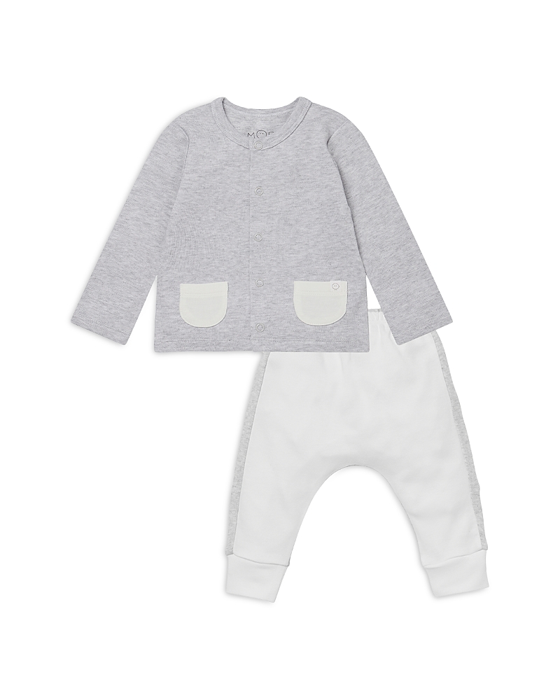Mori Unisex Play Date Cardigan & Jogger Pants Set - Baby In Gray