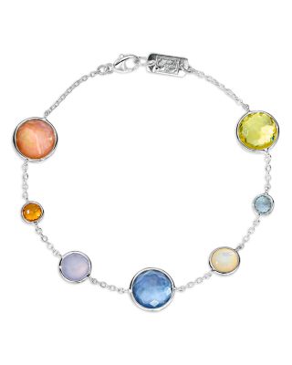 Ippolita Sterling Silver 925 Lollipop Multi Stone Wildflower Link Bracelet