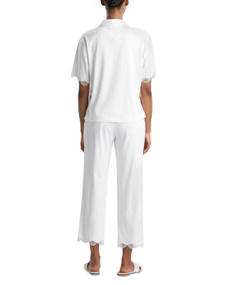 Scalloped Lace Cropped Pajama Set