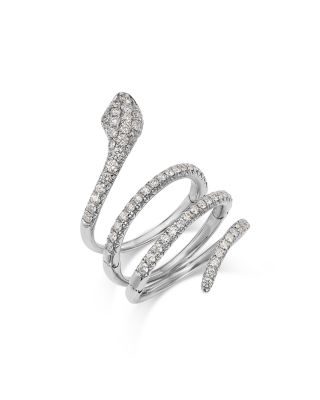 Bloomingdale's Fine Collection - Diamond Snake Ring in 14K White Gold, 1.14 tcw