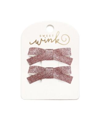Girls' Pink Glitter Bow Clip Set - Little Kid, Big Kid