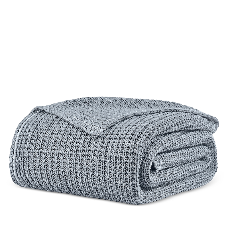 Ugg Luna Knit Cotton Throw Blanket In Chambray