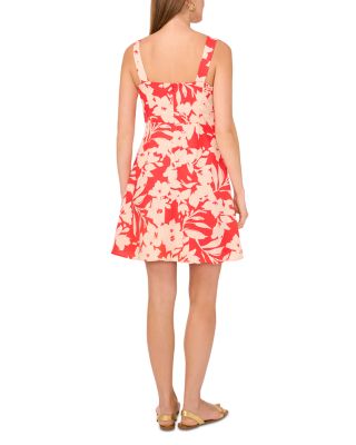 Floral Square Neck Mini Dress