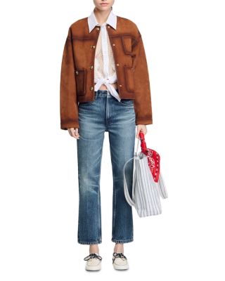 Faded High Rise Jeans in Blue Jean