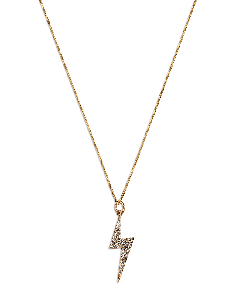 Bloomingdale's Fine Collection Diamond Lightning Bolt Pendant Necklace In 14k Yellow Gold, 0.32 Ct. T. W.