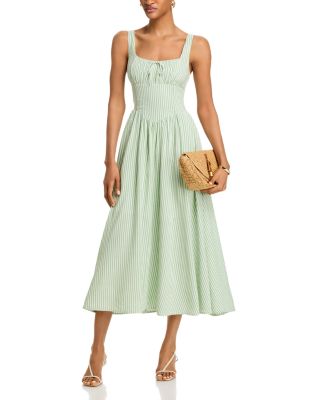 Corset Poplin Midi Dress   