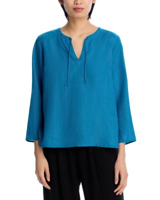 Linen Round Neck Top