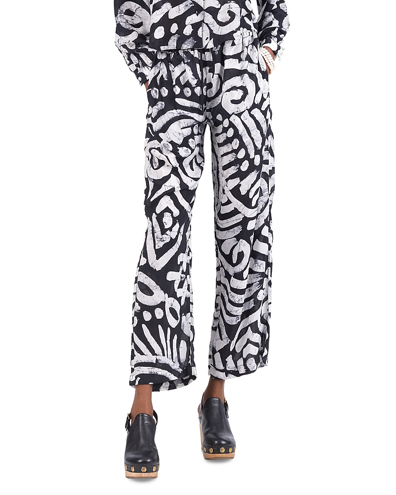 Busayo Kolade Printed Wide Leg Pants In Black