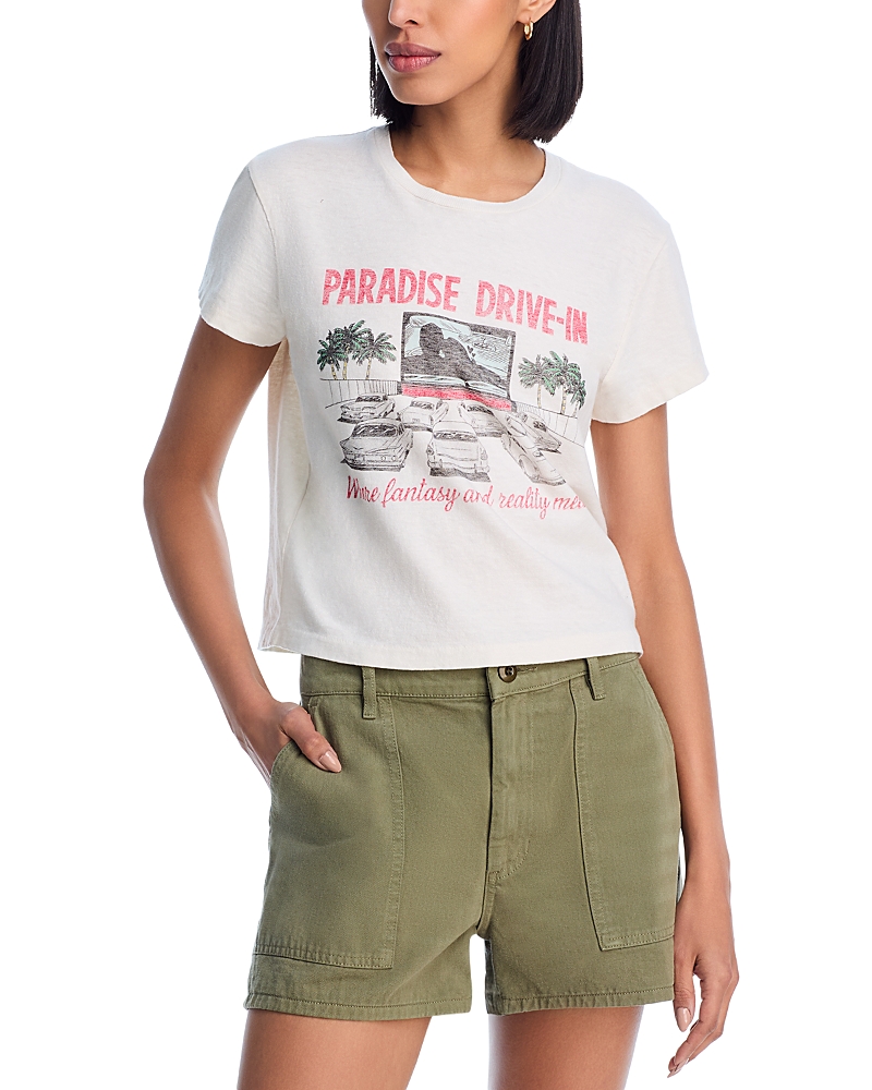 Re/done Boxy Drive-in Tee In Gold