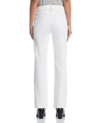 Crop Slim Straight Leg Jeans in White
