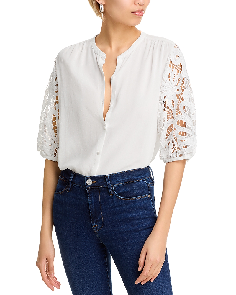 Ramy Brook Gia Lace Sleeve Top