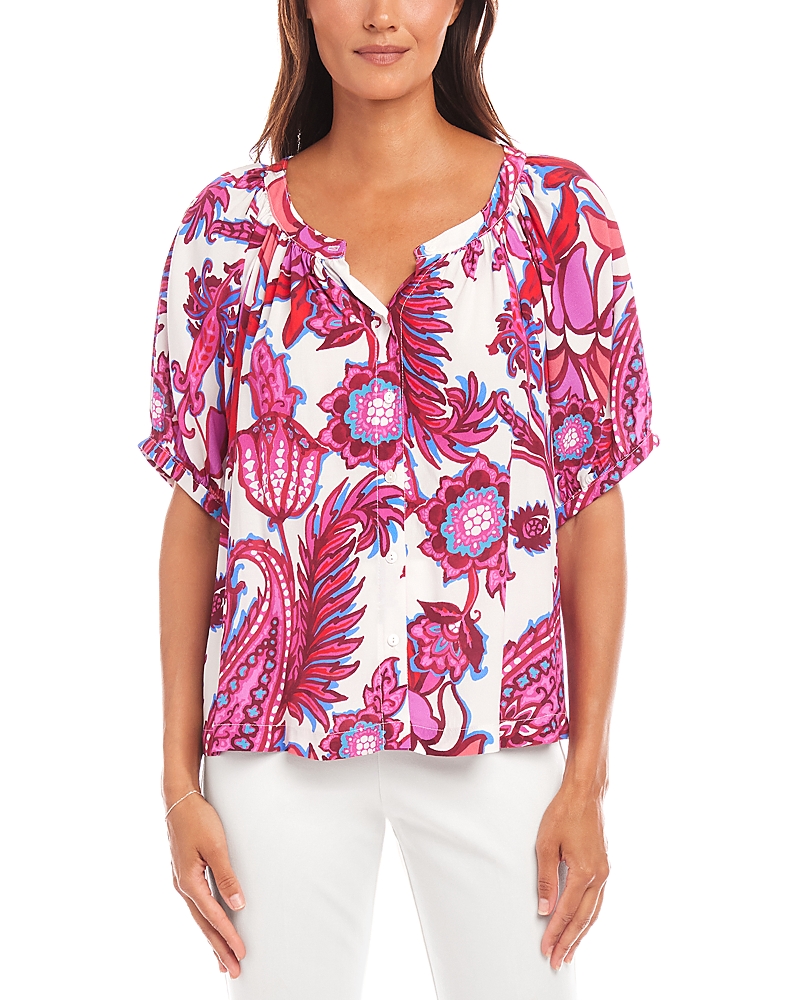 Karen Kane Print Peasant Top In Print