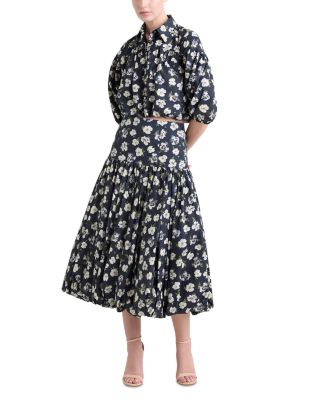 Cinq à Sept - Mini Tossed Poppies Elysa Top & Ellah Midi Skirt